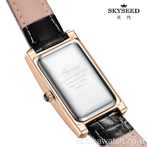 Jam tangan SKYSEED fashion retro wanita jam tangan persegi kecil